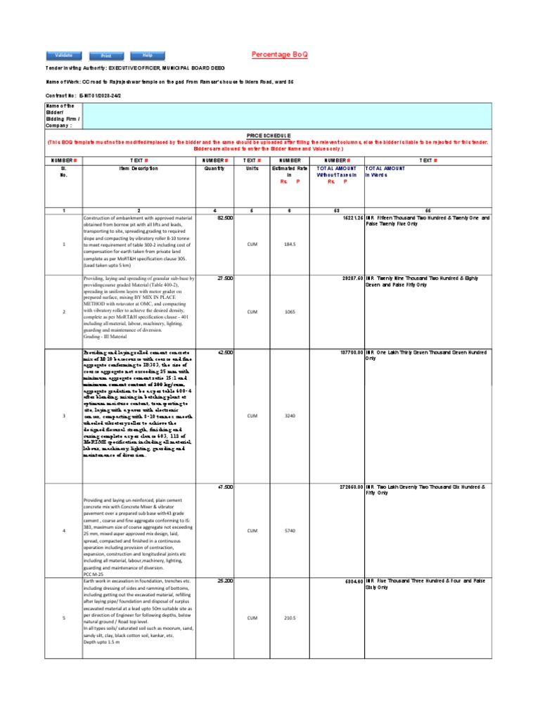 Rajasthan Public Procurement Bid Document | PDF | Concrete | Cement