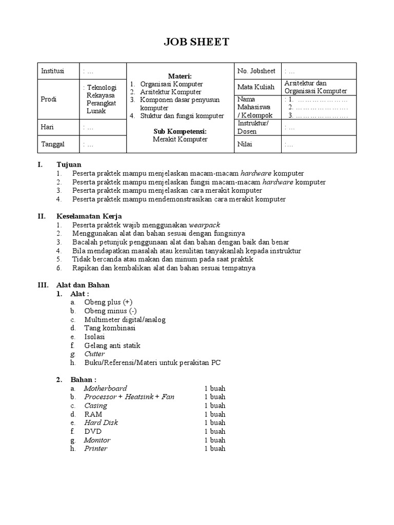 Praktik Merakit Komputer Dasar | PDF