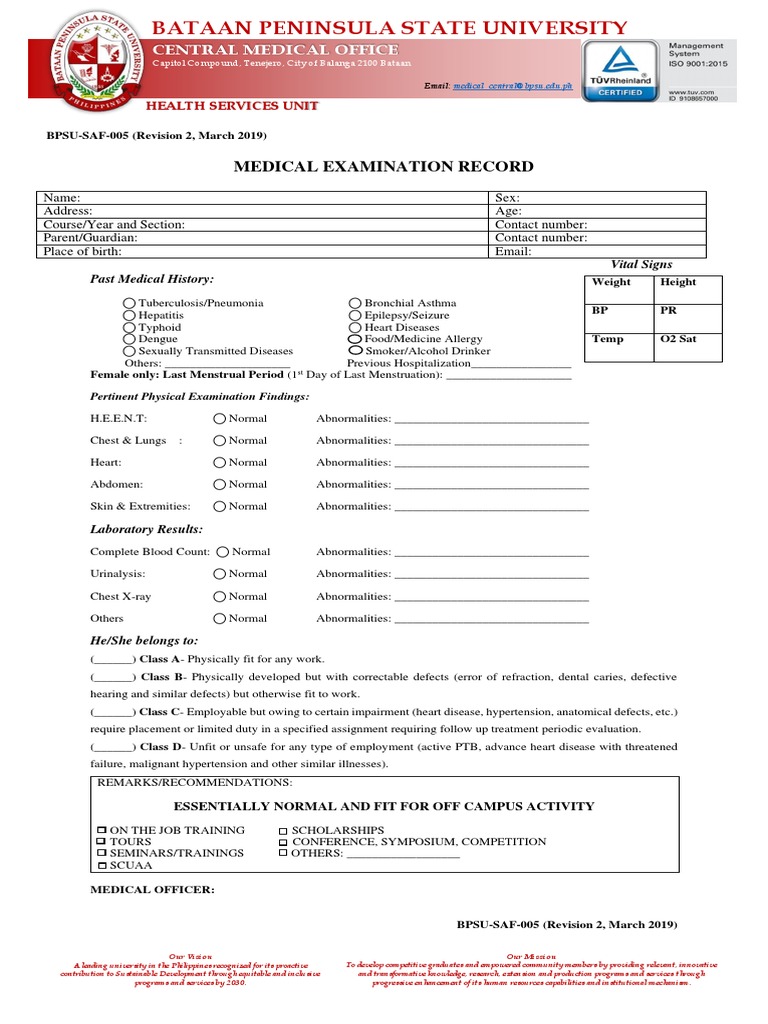 Medical Examination 5 | PDF | Physical Examination | Hypertension