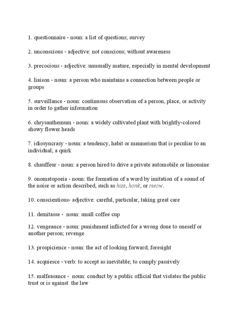 25 hard spelling words PDF