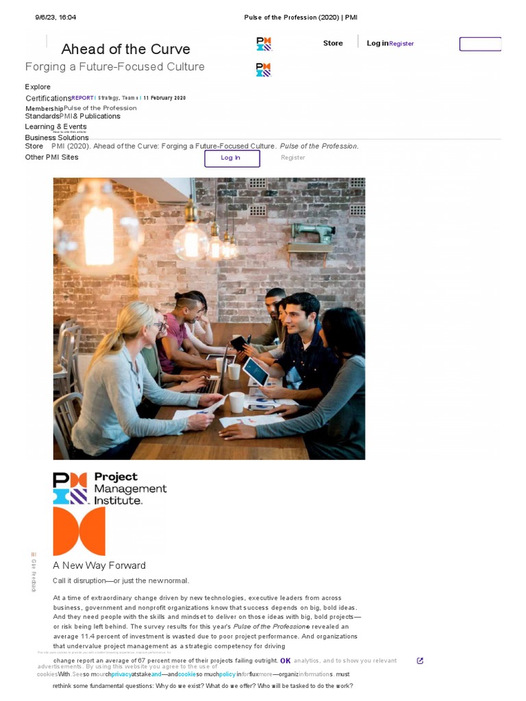 Pulse Of The Profession 2020 Pmi Pdf Http Cookie Project