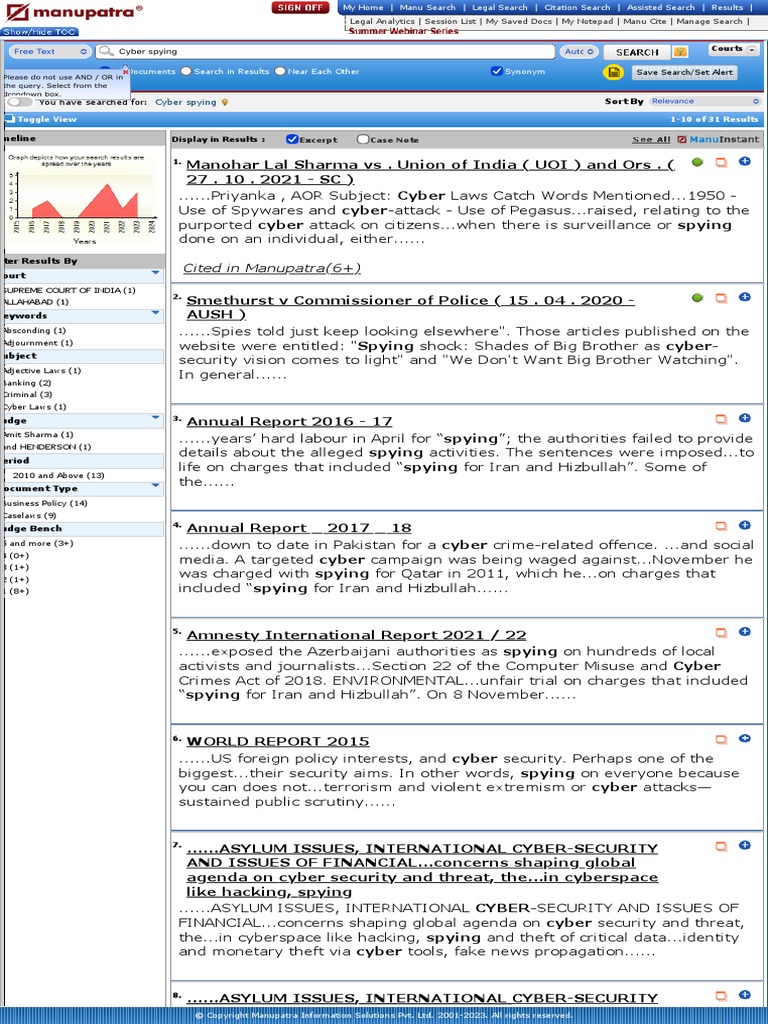 Manupatra - Your Guide To Indian Law and Business and Policy | PDF ...