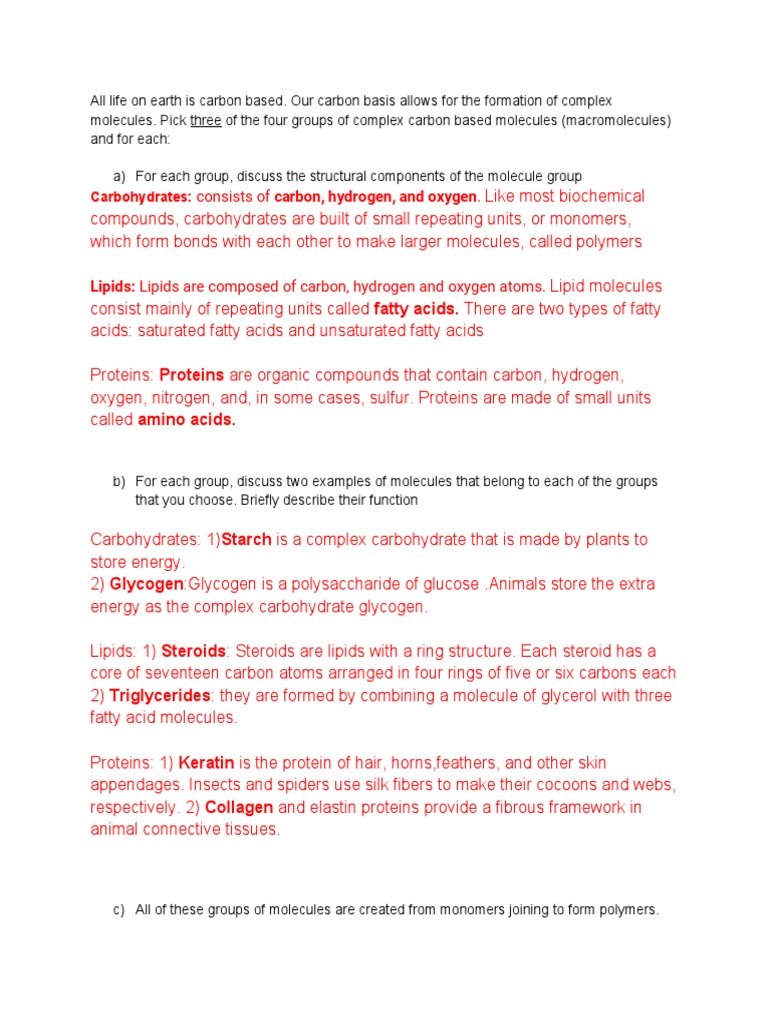 AP Bio PDF Carbohydrates Dna