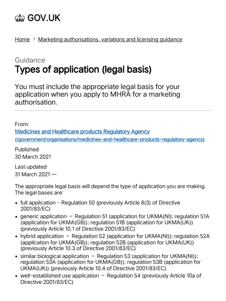 Types of Application (Legal Basis) - GOV - UK | PDF | Justice | Crime ...