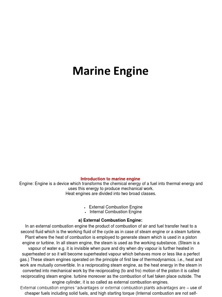 Marine Engine | PDF | Technology & Engineering | Science & Mathematics