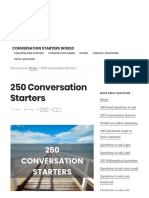 250 Quality Conversation Starters - The Only List You'll Need