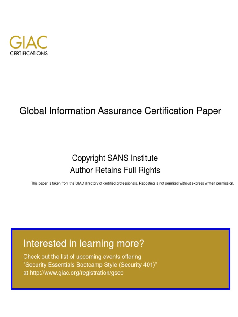 Elements of a remote access security architecture sans pdf