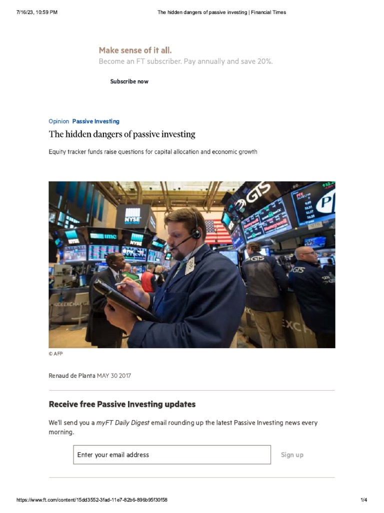 QFIP-162-F23 The Hidden Dangers of Passive Investing - 1 | PDF