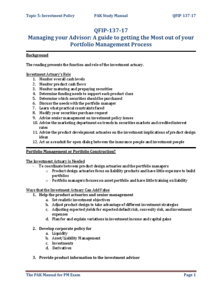 Investment Actuary's Guide | PDF | Bonds (Finance) | Market Liquidity