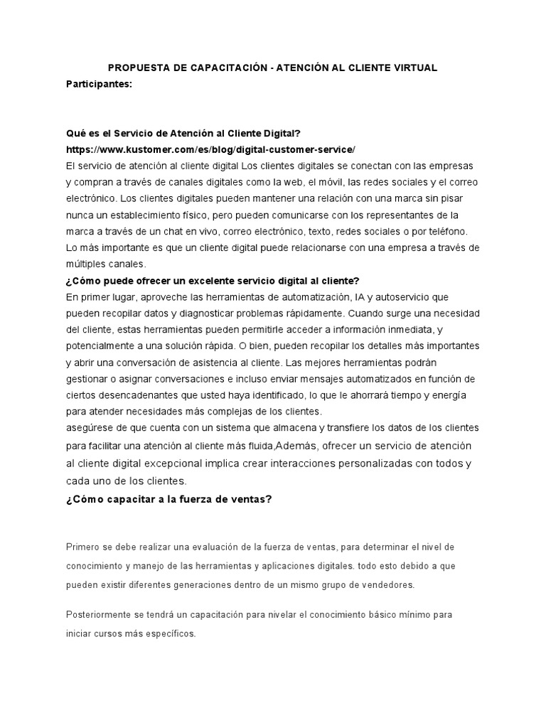 Capacitación en Atención al Cliente Digital | PDF | Servicio de redes ...