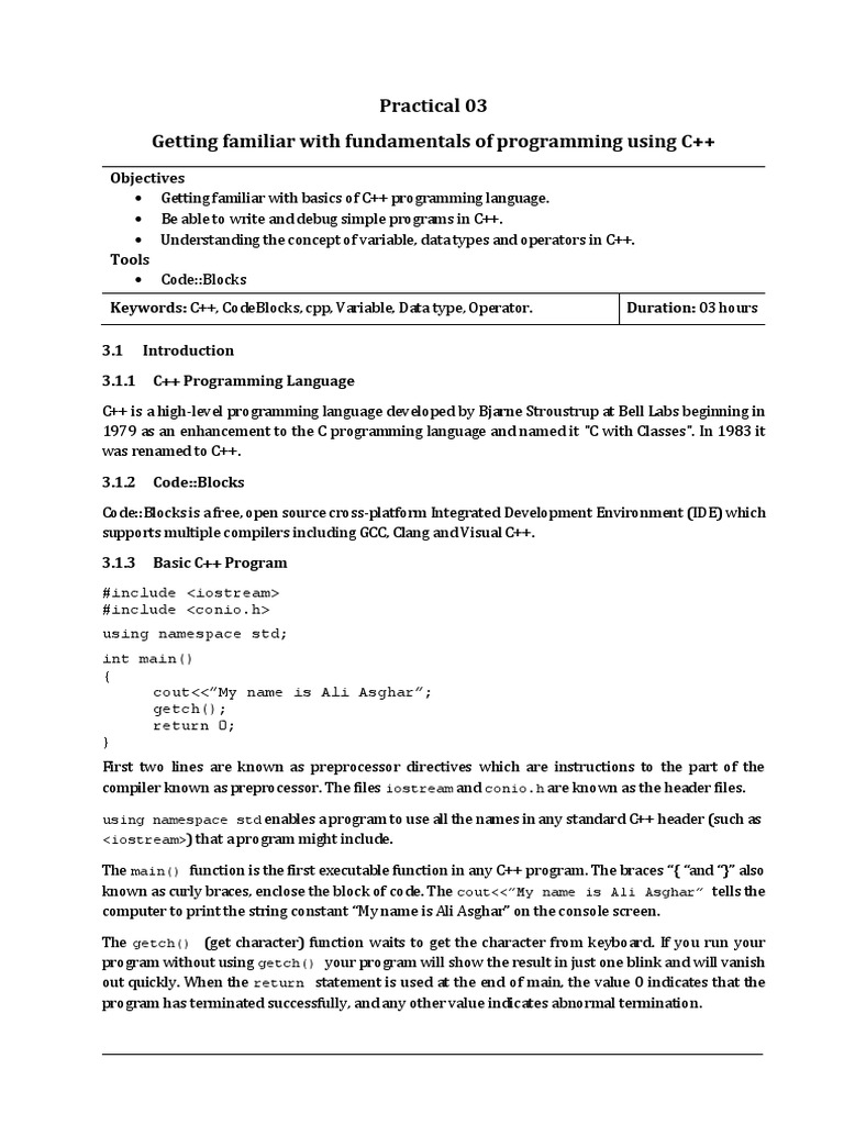 Practical 03 | PDF | C++ | Programming