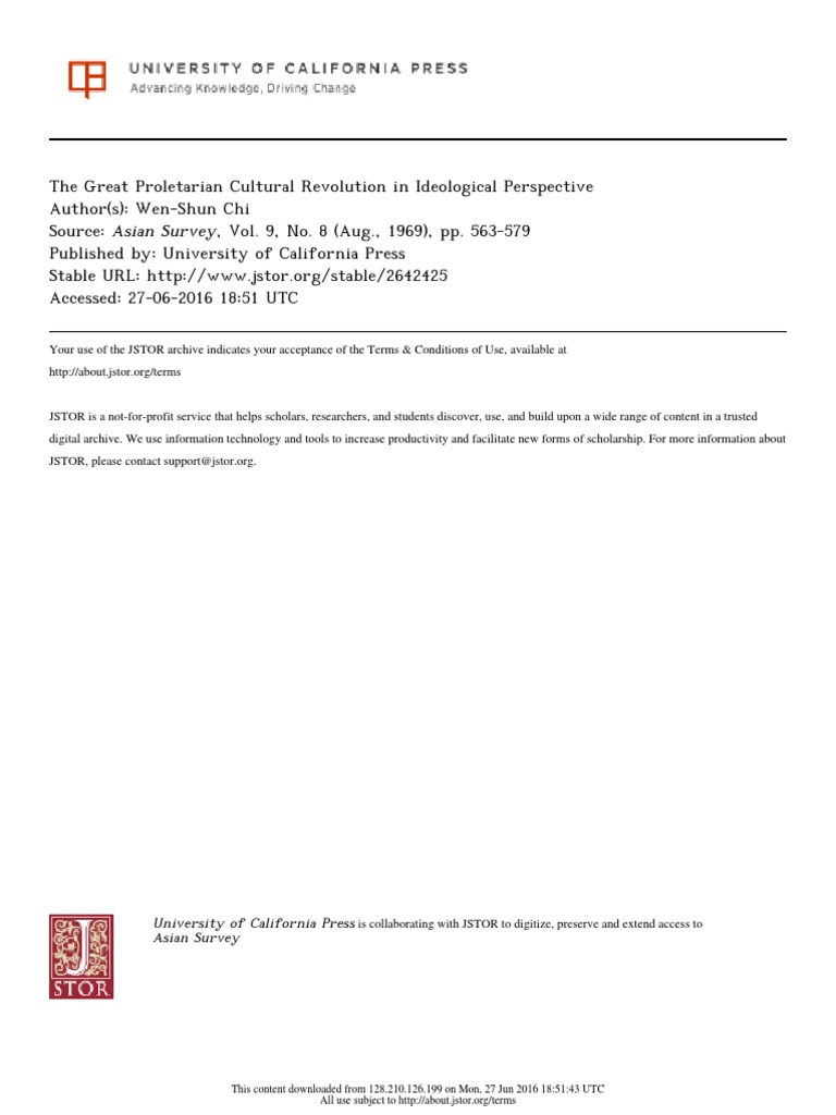 Ideological Analysis of Cultural Revolution | PDF | Mao Zedong ...