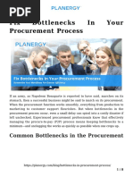 Bottlenecks in Procurement Process