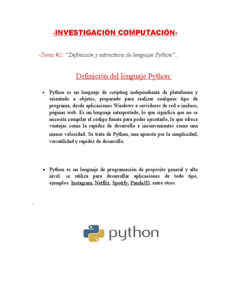 Investigacion progra pdf html python lenguaje de programaci n 
