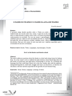 O Fazer No Teatro e o Fazer Na Aula de Teatro