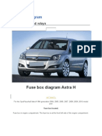 Fuses and Relays Box Diagram Opel - Vauxhall Astra H