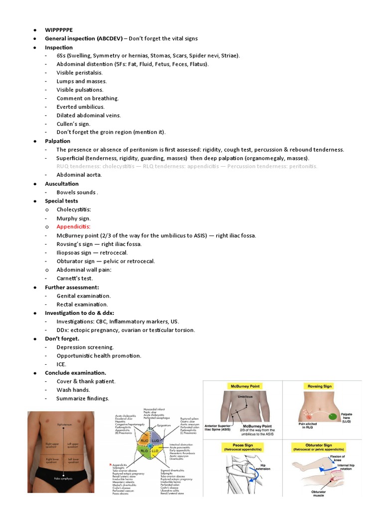 Abdominal Examination Guidelines and Tests | PDF
