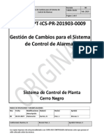 Gestión de Cambios para El Sistema de Alarma Rv00