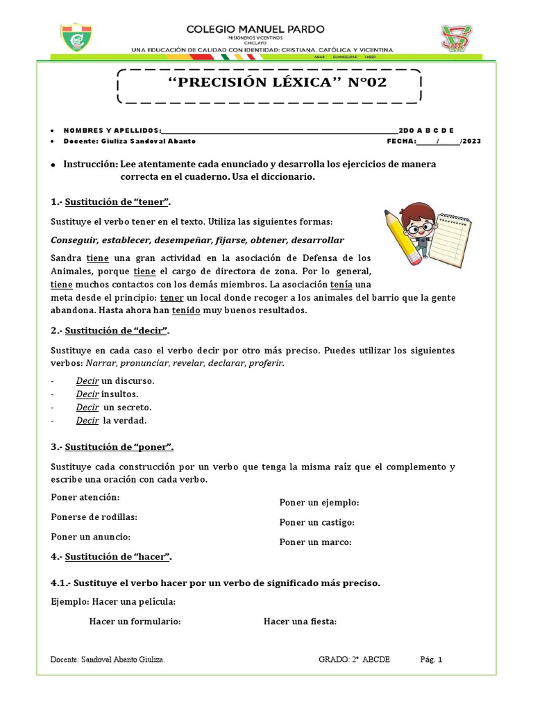 Ejercicios de Precisión Léxica | PDF