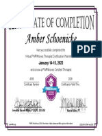 PWR Moves Therapist Certificate of Completion For Amber Schoenicke