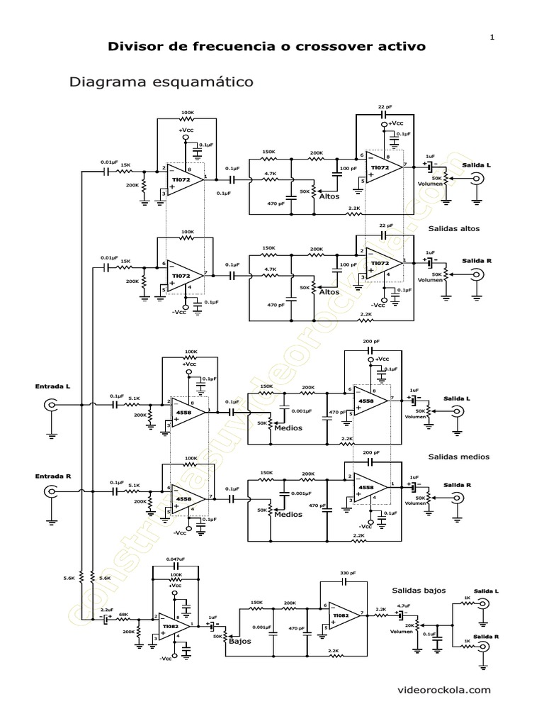 Diagrama de Crossover Activo 3 Vías | PDF | Electricidad | Ingenieria ...