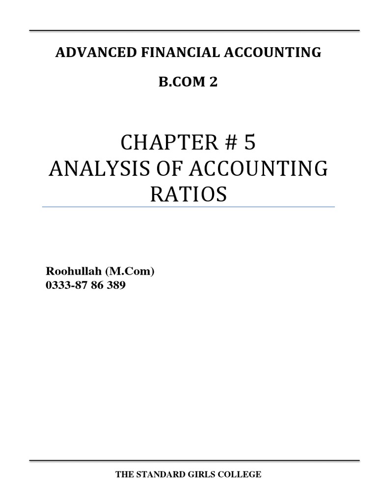 Advanced Accounting Ratios Analysis | PDF | Revenue | Balance Sheet