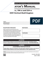 Perator S Anual: 159 CC, 196 CC and 224 CC Ohv Vertical Shaft Engines