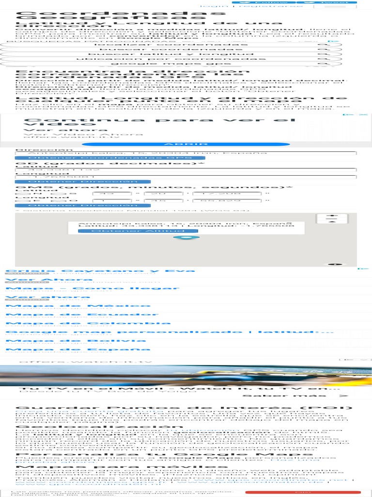 Coordenadas Geograficas, GPS PDF Latitud Red mundial
