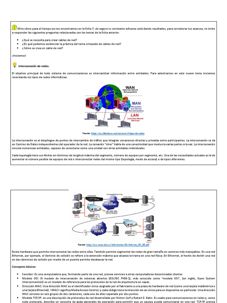 Interconexión y Configuración de Redes | PDF | Red de computadoras ...