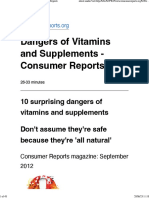 Dangers of Vitamins and Supplements - Consumer Reports