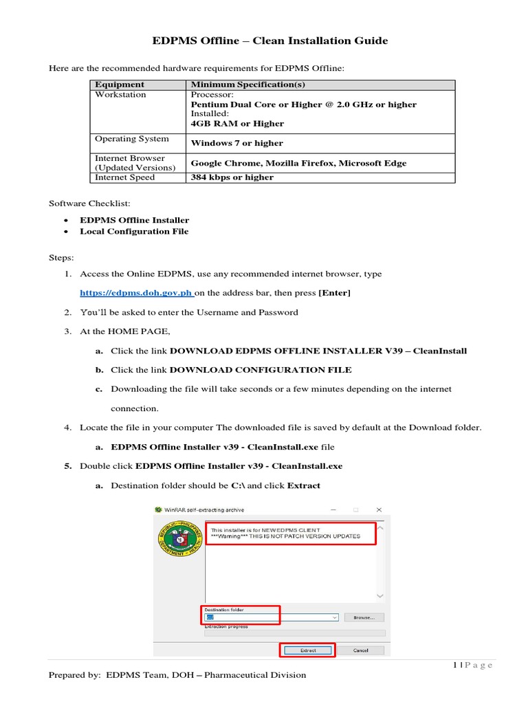 EDPMS Offline Installer V39 - CleanInstallation | PDF | Installation ...