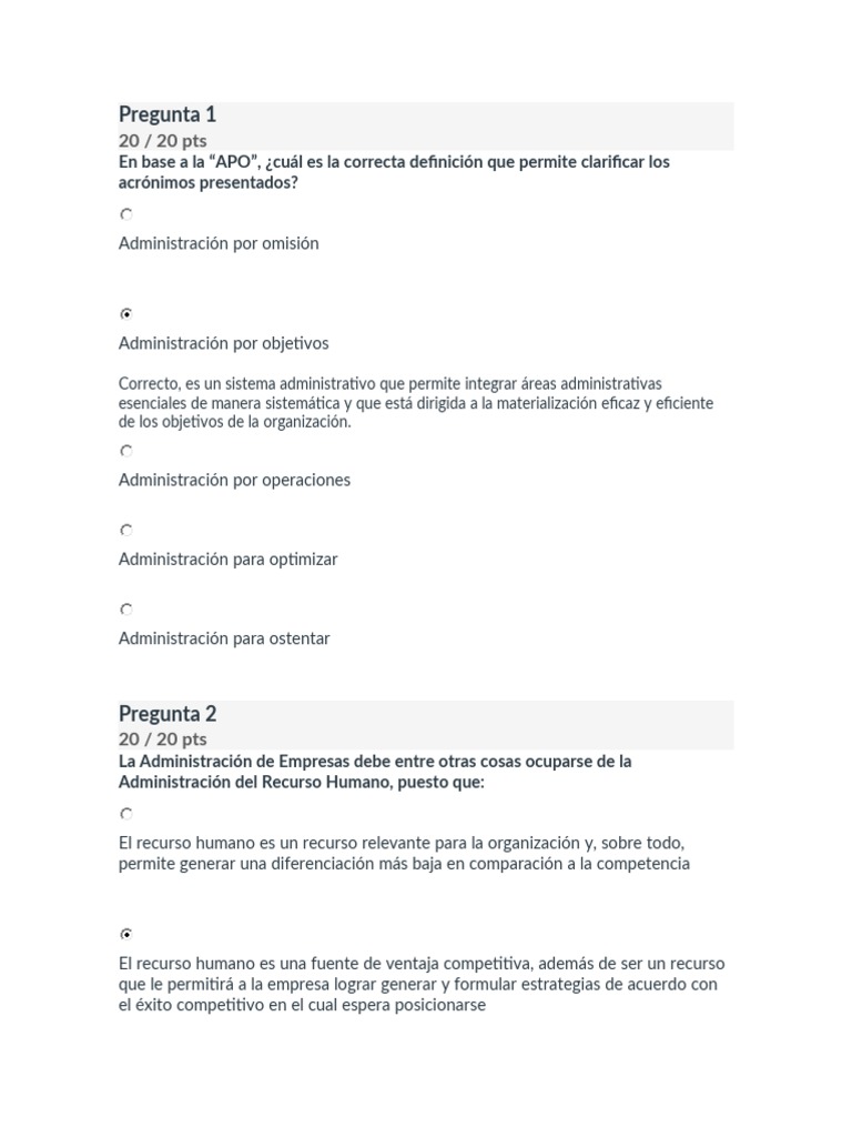 Prueba Módulo 2 Administración De Empresas Pdf Gestión De