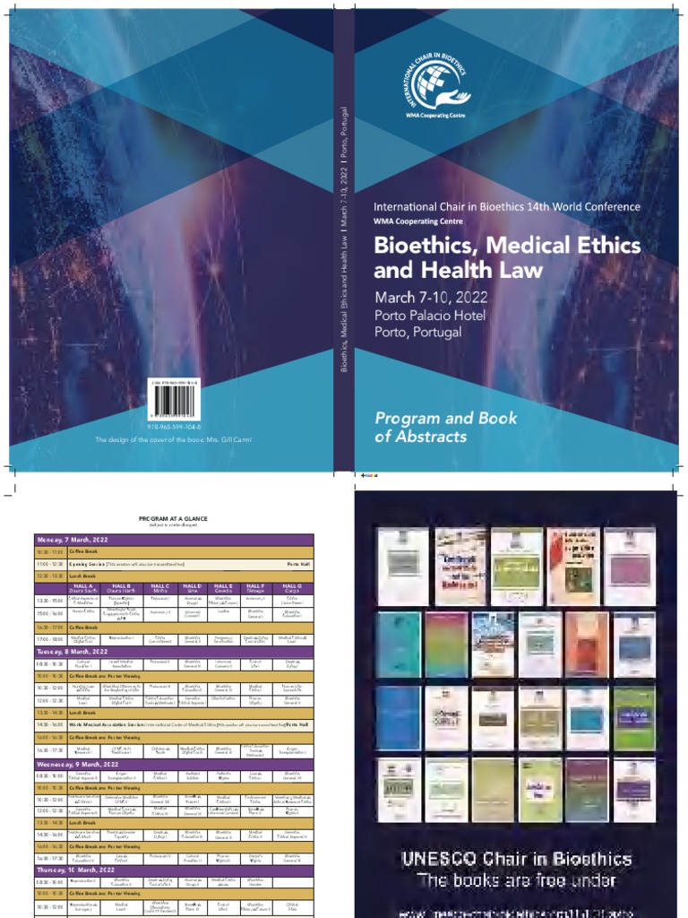 Book of Abstracts of the International Chair in Bioethics 14th World Conference on Bioethics Medical Ethics Health Law PDF Bioethics Medicine picture