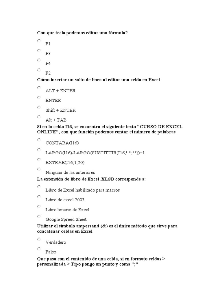 Test excel pdf