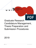 Graduate Research Candidature Management Thesis Preparation Submission Procedures