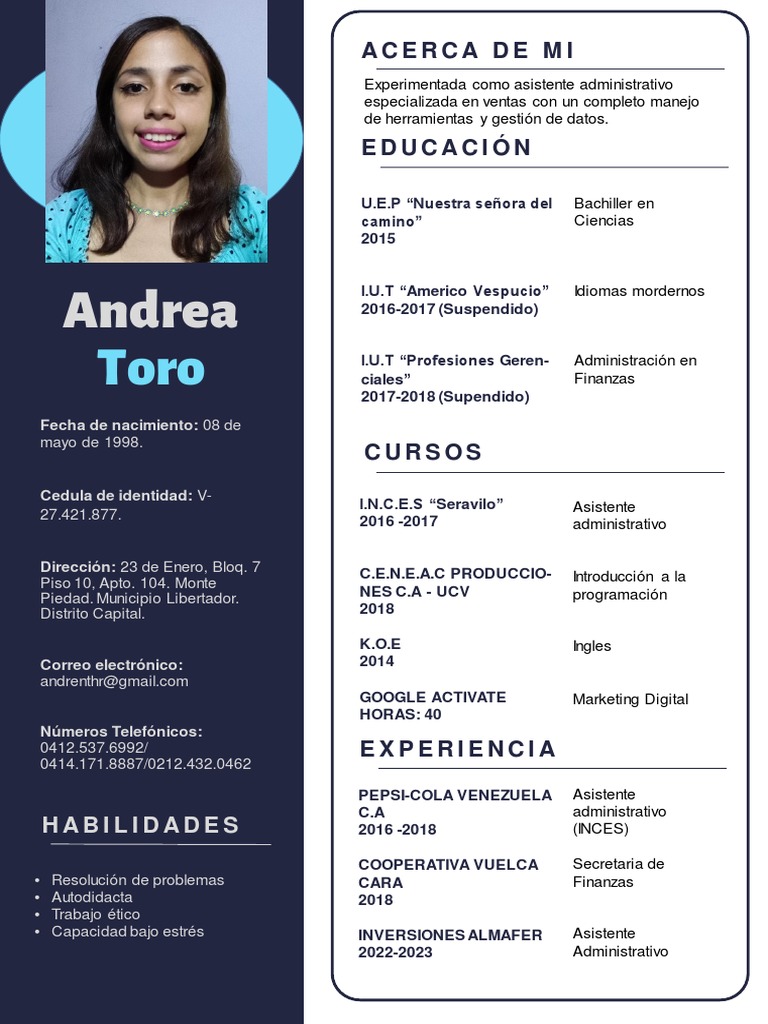 Perfil Profesional de Andrea Toro | PDF