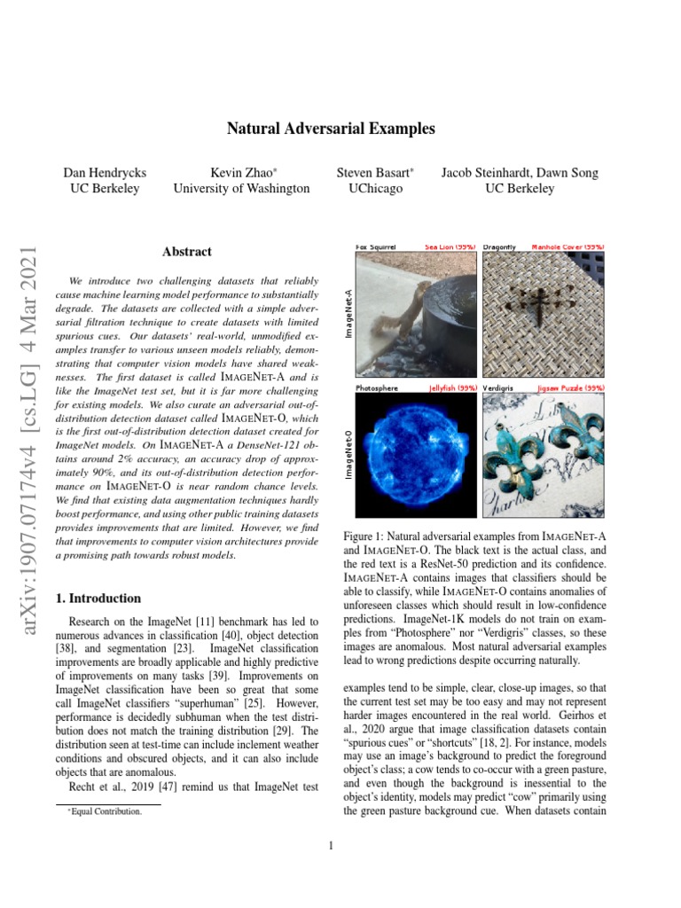 Natural Adversarial Examples | PDF | Accuracy And Precision | Robust ...