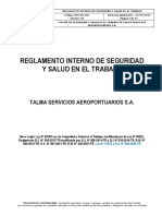 Reglamento Interno de Seguridad y Salud en El Trabajo