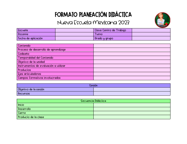 Formato de Planeación Didáctica NEM 2023 | PDF | Crecimiento personal y ...