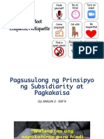 Aralin 2 - Pagsusulong NG Prinsipyo NG Subsidiarity at Pagkakaisa