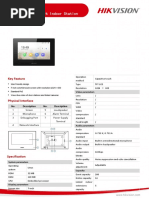 DS KH6320 LE1B Video Intercom Network Indoor Station V1.0 Datasheet 20220824