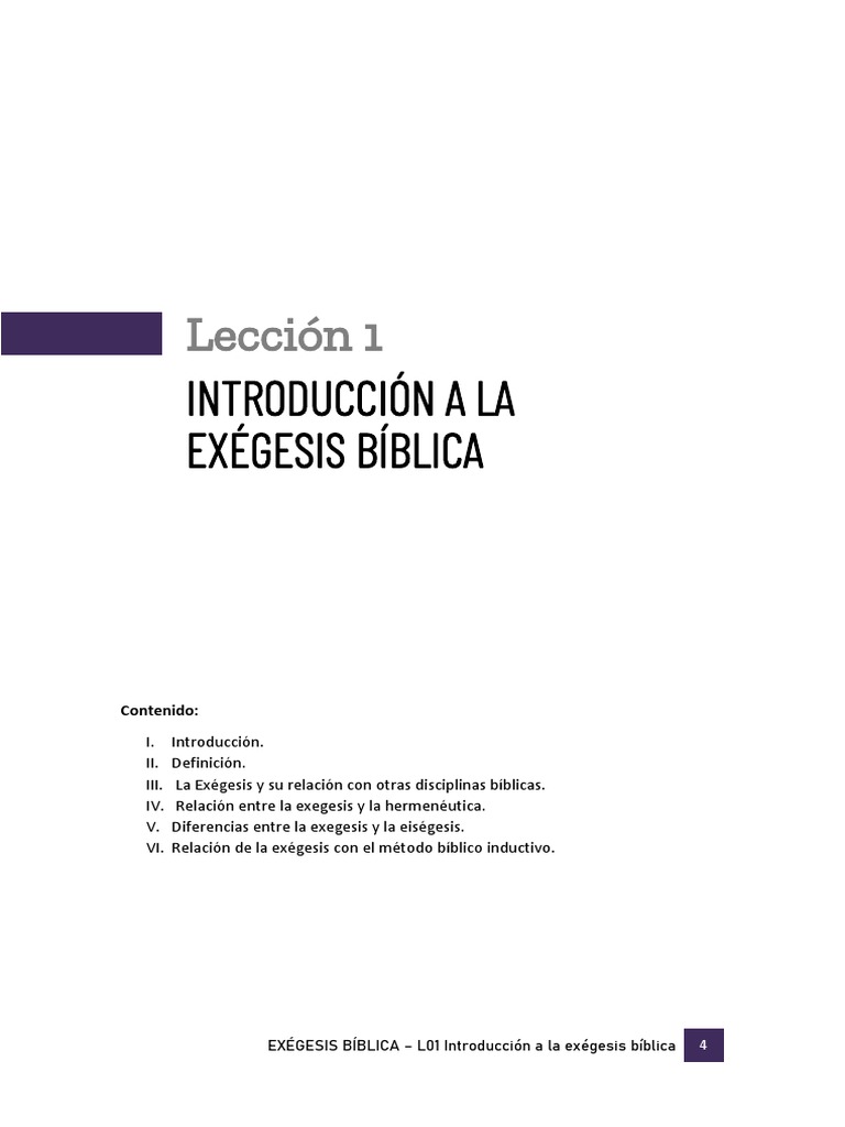 Lección 01 - Exégesis Bíblica | PDF | Hermenéutica Bíblica | Hermenéutica
