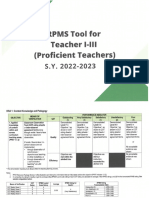 Rpms Tool For t1 t3 Proficient Teachers 2022 2023