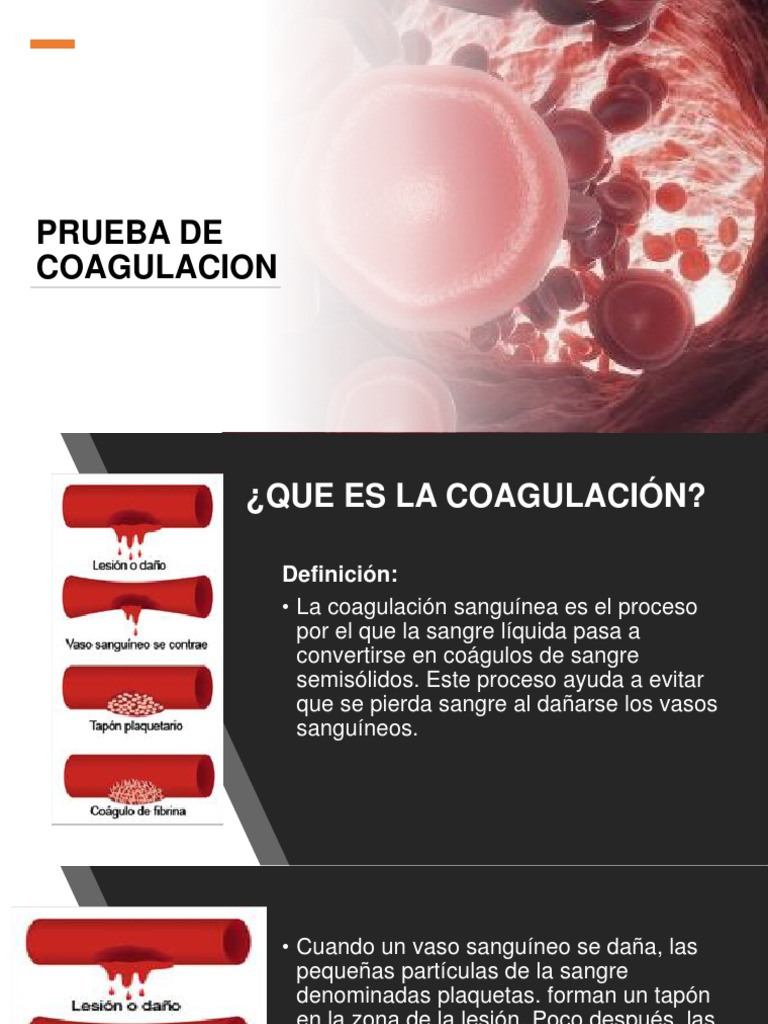 Prueba y Proceso de Coagulación Sanguínea | PDF | Coagulación | Sangre