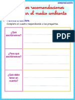 F. Escribimos Recomendaciones para Cuidar El Medio Ambiente