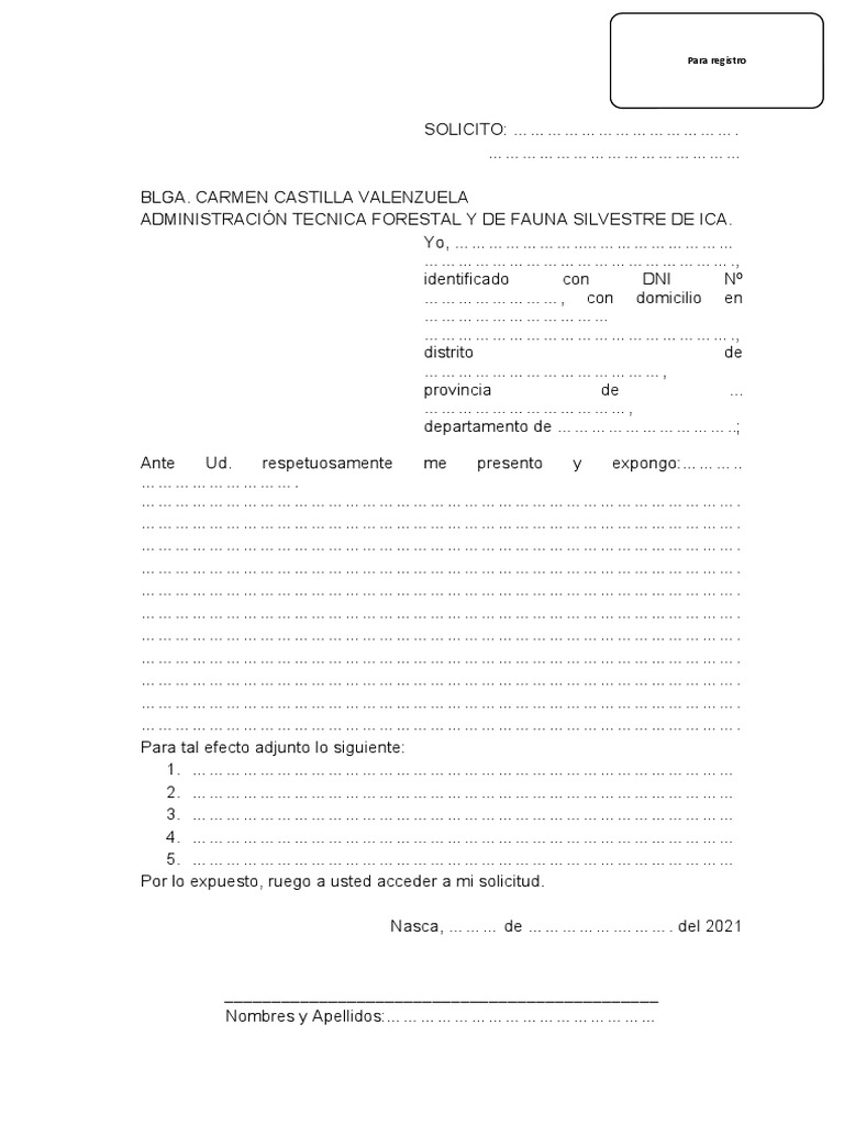 Solicitud serfor pdf