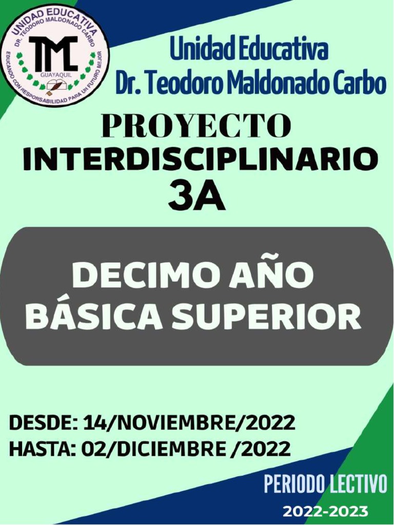Proyecto 3a Decimo Egb Segundo Quimestre 2022-2023 | Descargar gratis ...