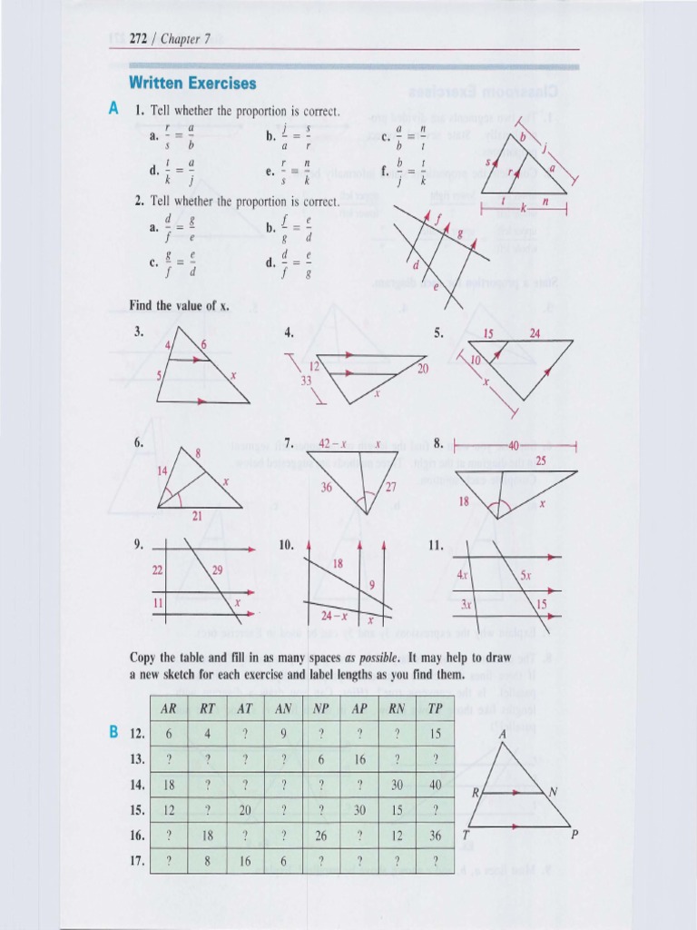 Triangle Proportionality Practice Answers | PDF | Elementary ...