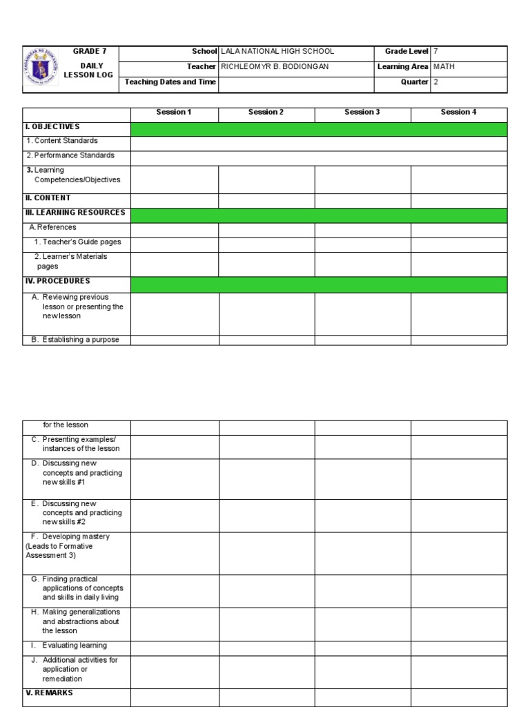 DLP Template PDF