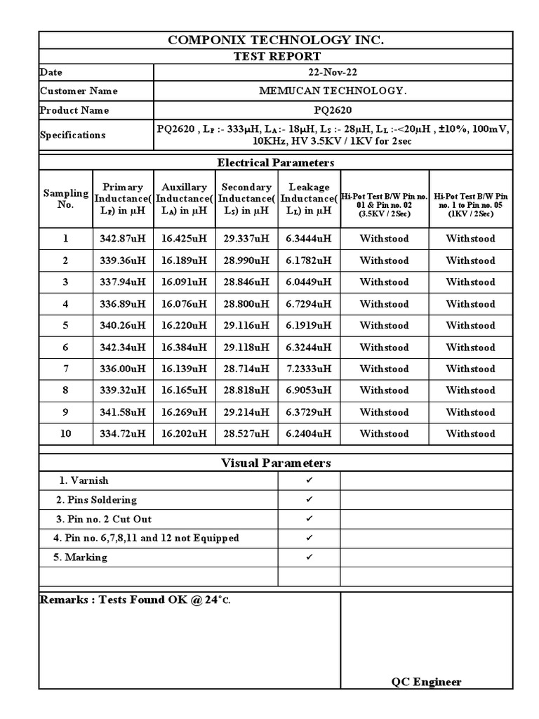 Memucan Technology PQ2620 Test Report | PDF | Electrical Engineering ...